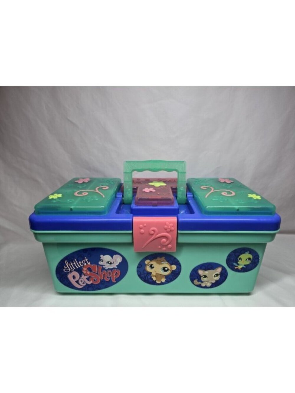 Littlest Pet Shop Carry Storage Case Tackle Box Container Original 2007 Dividers